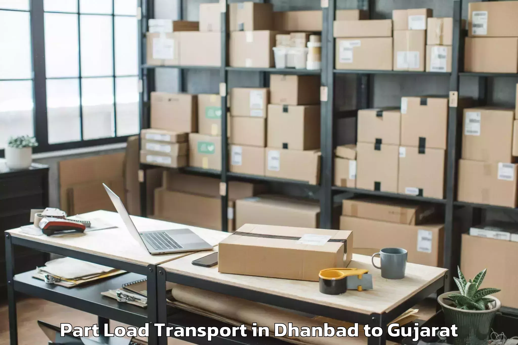 Top Dhanbad to Palitana Part Load Transport Available